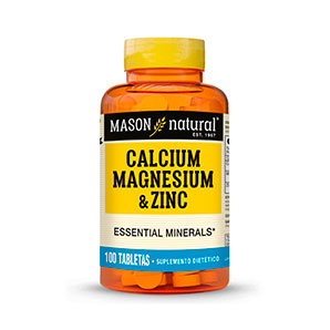 Calcio, Magnesio y Zinc - 100 Tabletas - Mason Natural