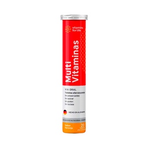 Multivitamínico - Sabor Naranja - 20 Tabletas Efervescentes - Vitamins for Life