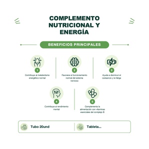 Complejo B + Magnesio + Zinc - Sabor Naranja - 20 Tabletas Efervescentes - Vivactiv