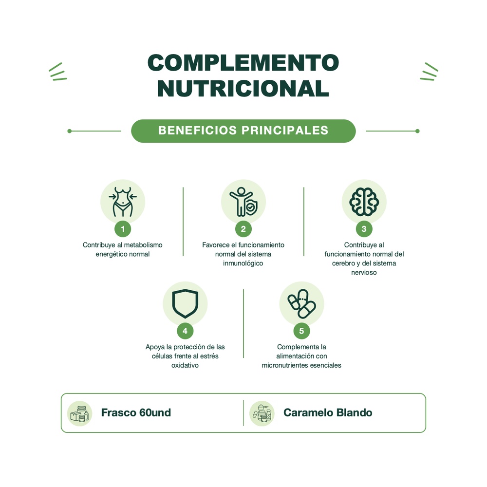 Multivitamínico - Sabor Fresa - 60 Caramelos Blandos - Gomix