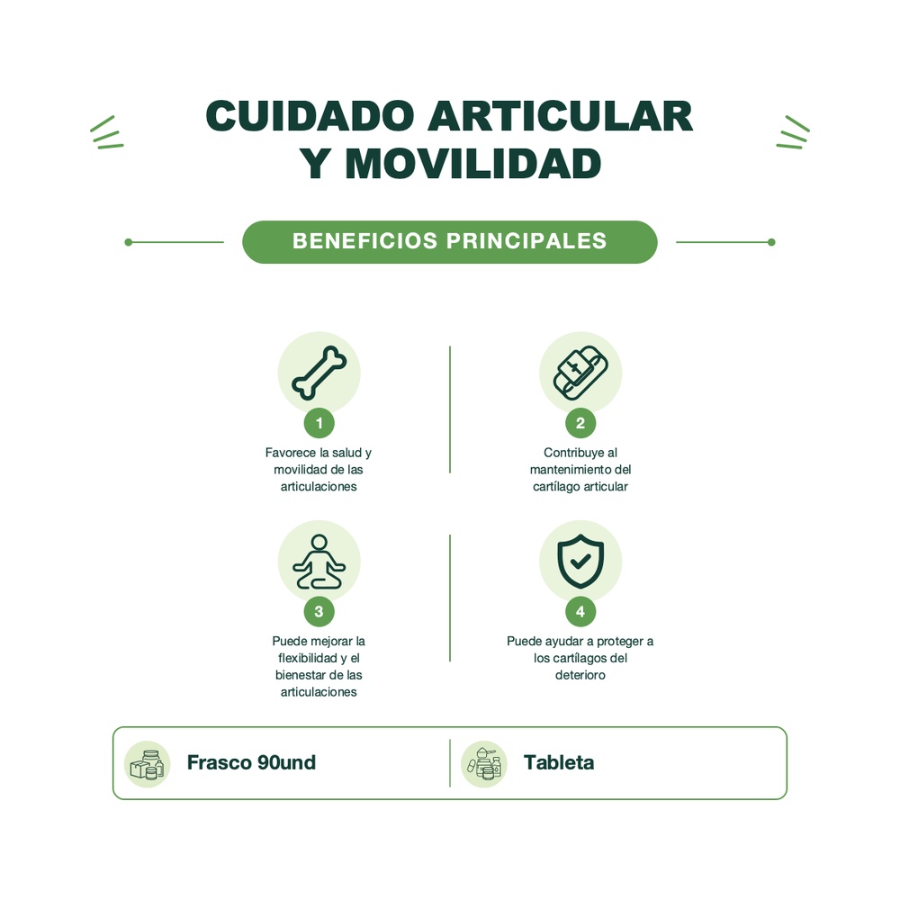 Glucosamina, Condroitina y MSM - Gluc 500 / Chond 400 - 90 Tabletas - Sunvit