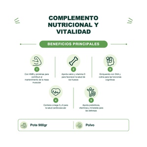 Vital Vitaminado Fuerza y Vitalidad Adulto - Sabor Vainilla - 900 g - Vital