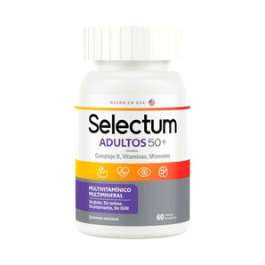 Multivitamínico y Multimineral - Adultos 50+ - 60 Tabletas Recubiertas - Selectum