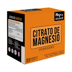 Magnesio Citrato - Sabor Naranja - 30 Sobres Efervescentes - Mujer Aguaje