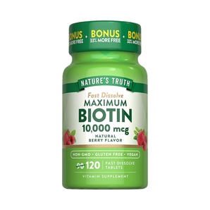 Vitamina B7 - Biotina 10,000 mcg - Sabor Natural Berry - 120 Tabletas - Nature´s Truth