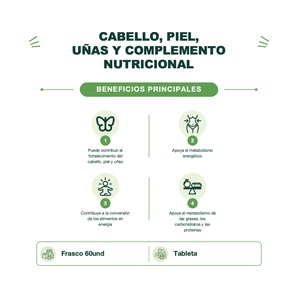 Vitamina B7 - Biotina 10,000 mcg + Keratina 100 mg - 60 Tabletas - Mason Natural
