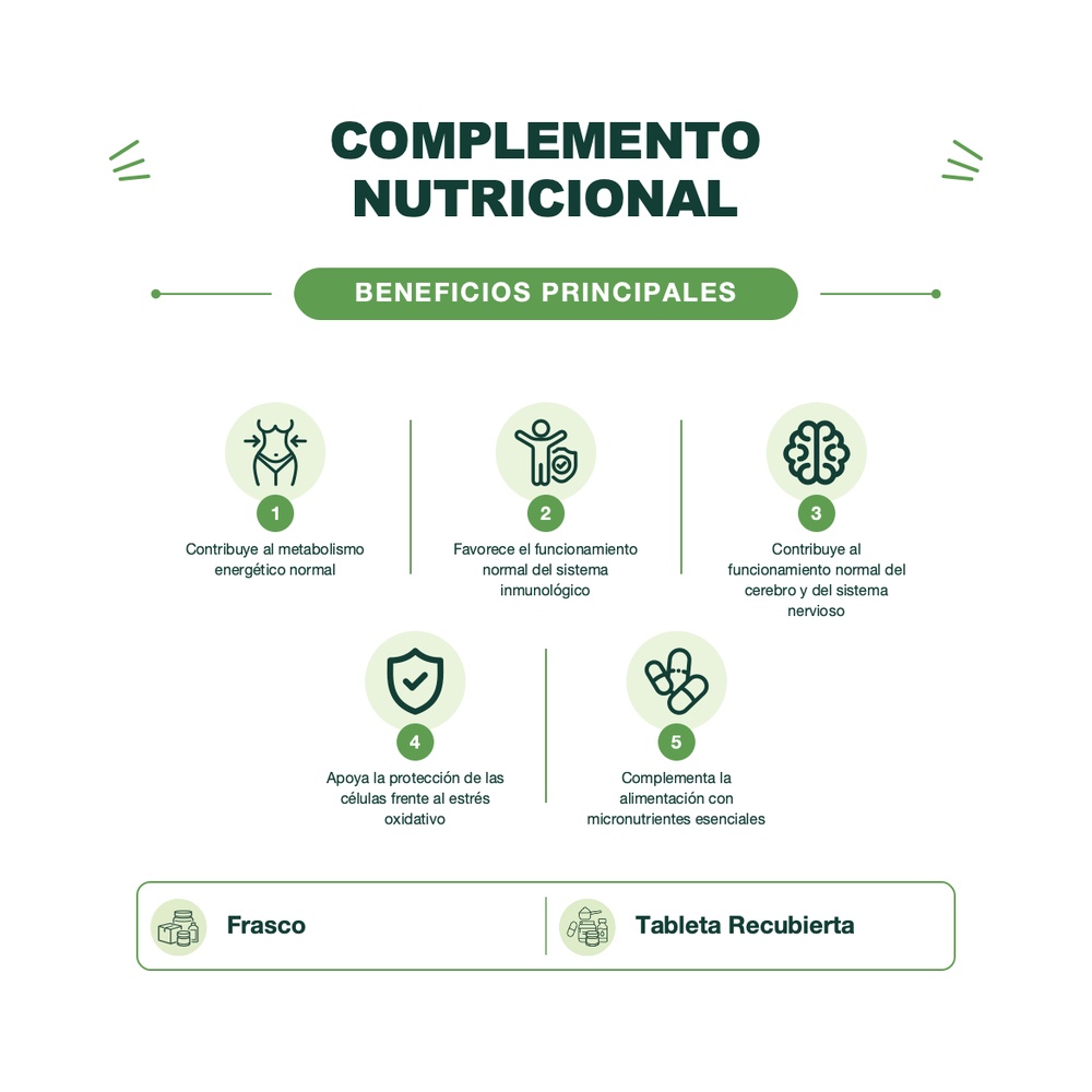 Multivitamínico y Multimineral - Adultos 18+ - 60 Tabletas Recubiertas - Selectum
