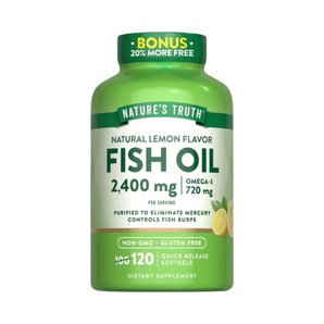 Fish Oil 2,400 mg - Sabor Limón - 120 Cápsulas Blandas - Nature´s Truth