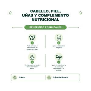 Vitamina B7 - Biotina 10,000 mcg - 60 Cápsulas Blandas - Sunvit