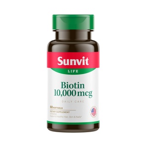 Vitamina B7 - Biotina 10,000 mcg - 60 Cápsulas Blandas - Sunvit