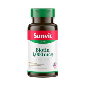 Vitamina B7 - Biotina 1000 mcg - 60 Cápsulas Blandas - Sunvit