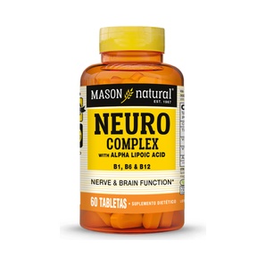 Vitaminas B1, B6 y B12 con Ácido Alfa Lipoico - Neuro Complex - 60 Tabletas - Mason Natural