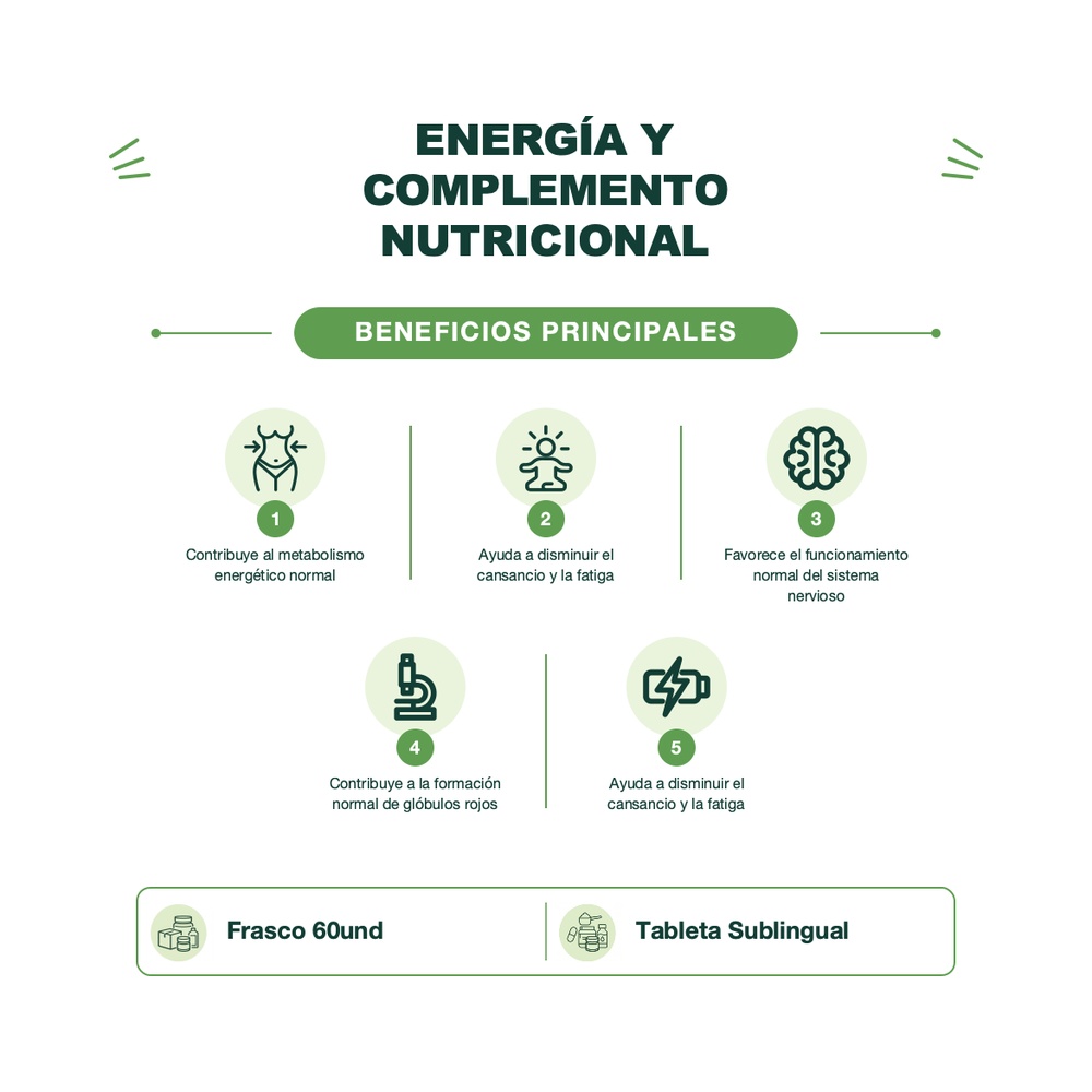 Vitamina B12 3000 mcg - 60 Tabletas Sublinguales - Mason Natural