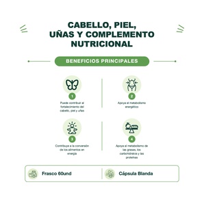 Vitamina B7 - Biotina 5000 mcg - 60 Cápsulas Blandas - Mason Natural