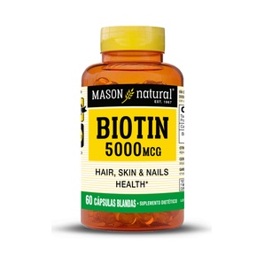 Vitamina B7 - Biotina 5000 mcg - 60 Cápsulas Blandas - Mason Natural