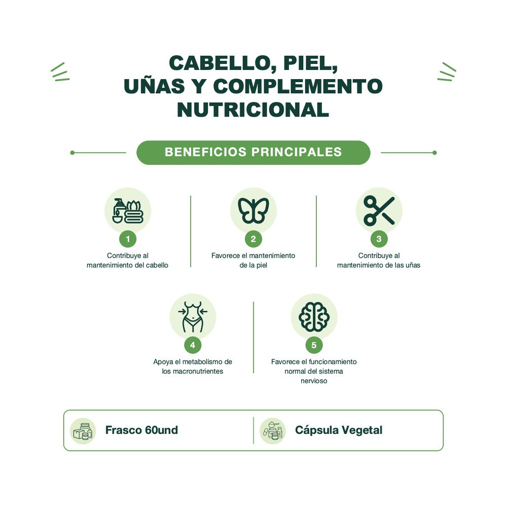 Biotina 10,000 mcg - 60 Cápsulas Vegetales - Solgar