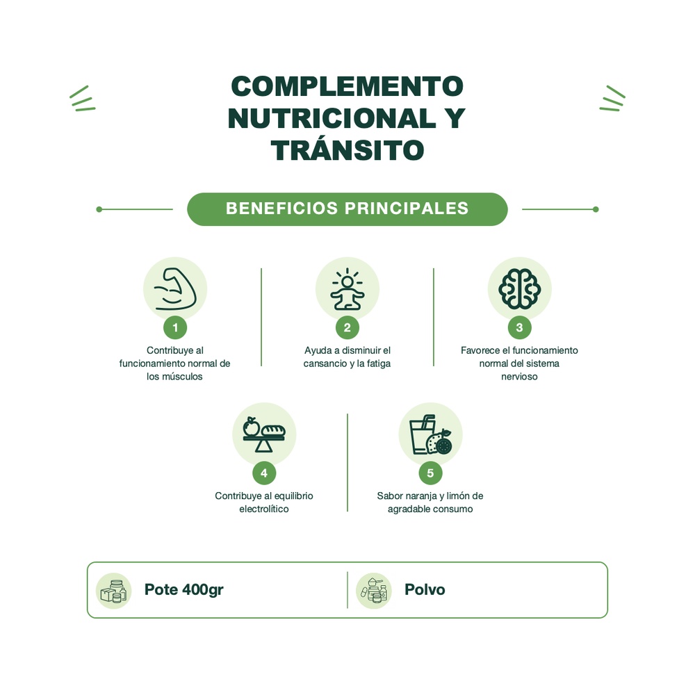 Citrato de Magnesio Premium con Naranja y Limón - 400 g - Smart Blends