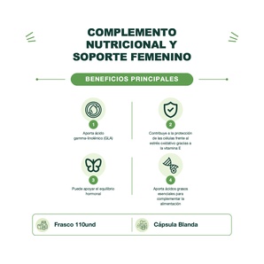 Aceite de Onagra + Vitamina E - 110 Cápsulas Blandas - DRASANVI