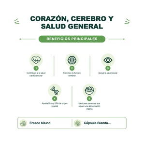 Omega 3 - Formulación Vegana DHA + EPA - 60 Cápsulas Blandas Veganas - Sunwarrior