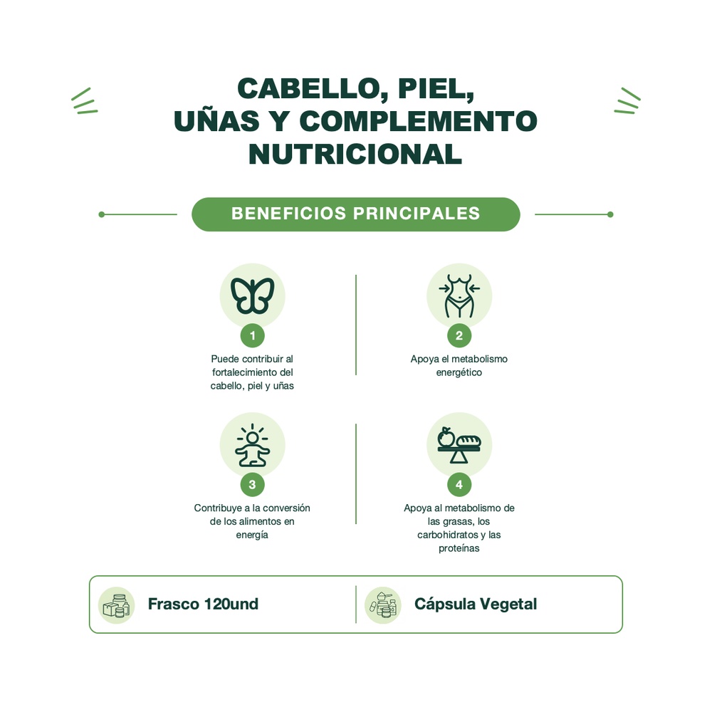 Vitamina B7 - Biotina 10,000 mcg - 120 Cápsulas Vegetales - NOW