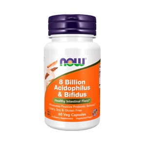 Probióticos - 8 Billion Acidophilus & Bifidus - 60 Cápsulas - NOW