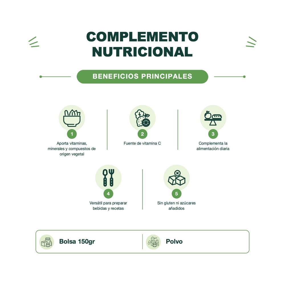 Superalimento de Espirulina con Camu Camu - 150 g - Smart Blends