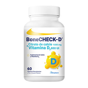 Suplemento de Calcio & Vitamina D3 - 60 tabletas - BoneCHECK-D