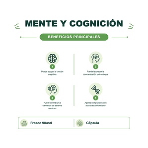 Hongo Melena de León - Lion´s Mane Mushroom - 90 Cápsulas - Nutricost
