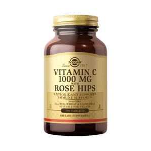 Vitamina C 1,000 mg con Rose Hips - 100 Tabletas - Solgar
