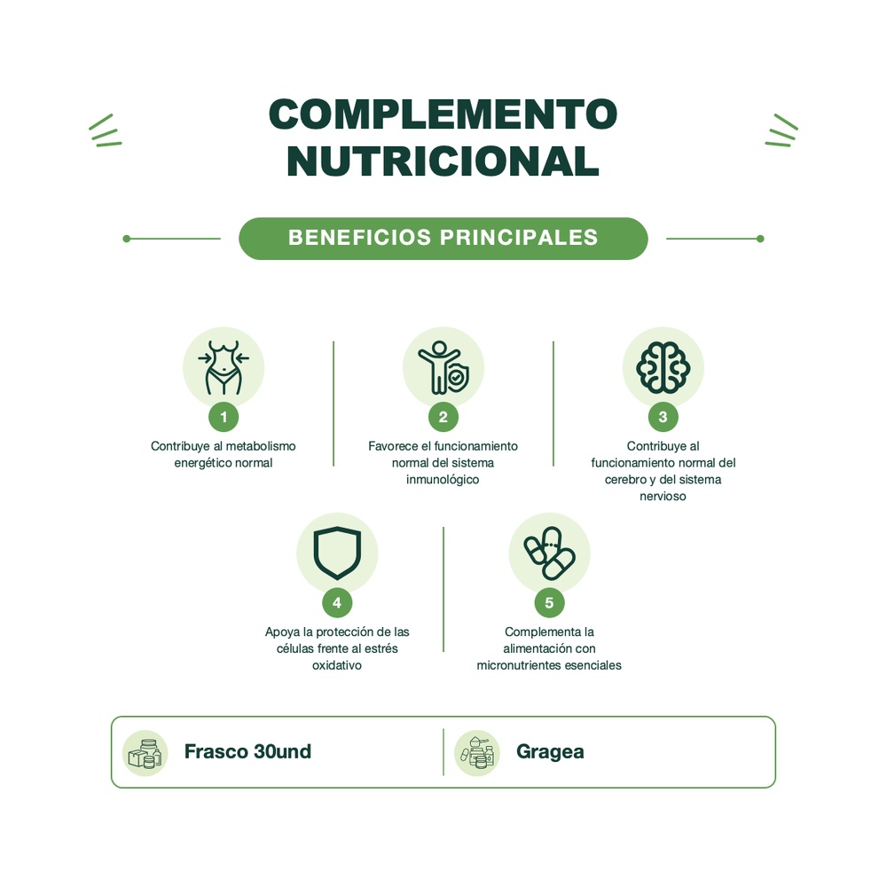 Multivitamínico y multimineral - 30 Grageas - Supradyn
