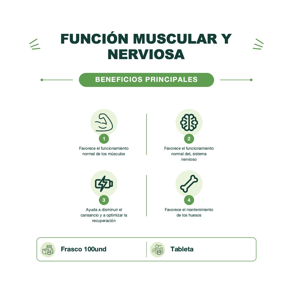Gluconato de magnesio 550 mg - 100 Tabletas - Mason Natural