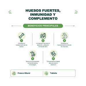 Citrato de Calcio + Vitamina D3 - 60 Tabletas - Mason Natural