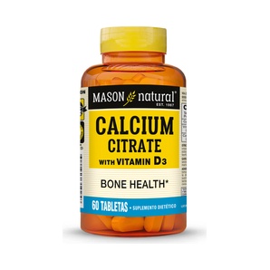 Citrato de Calcio + Vitamina D3 - 60 Tabletas - Mason Natural