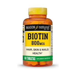 Vitamina B7 - Biotina 800 mcg - 60 Tabletas - Mason Natural